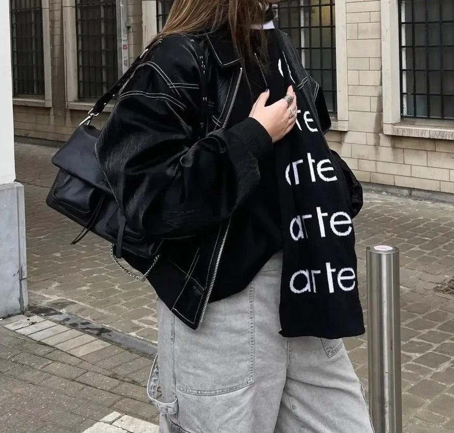 Liz - Oversized leren jas